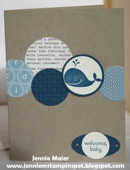 いろいろなペーパーを貼付けるだけでオシャレ 出産祝いの手作りカード例